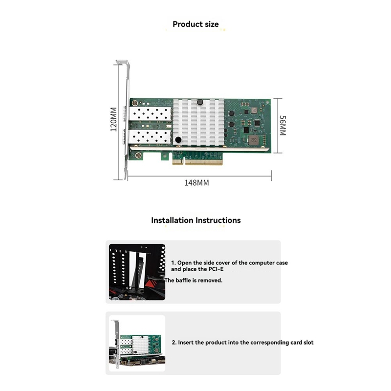X520-DA1 Scheda di rete dual p - 10Gb Sfp+ Pcie Network Card Dual Port recensione e prezzo