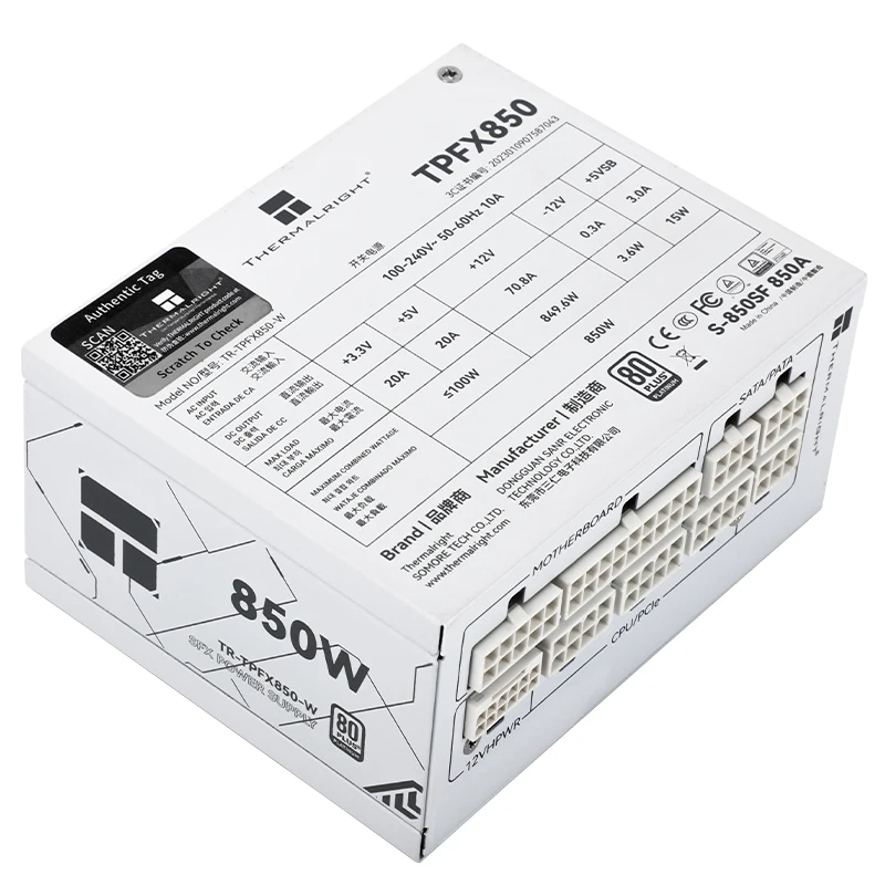 Thermalright TR-TPFX850 bianco - Sfx Power Supply 850W Gold recensione e prezzo