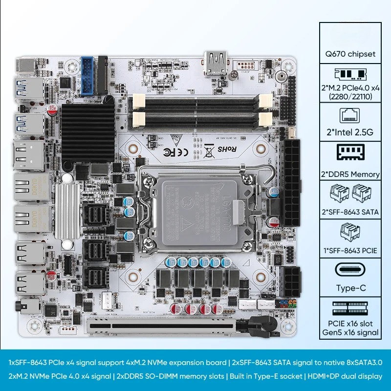 Scheda madre Nas di 12/13/14a  - Lga 1700 Ddr5 Itx Motherboard recensione e prezzo