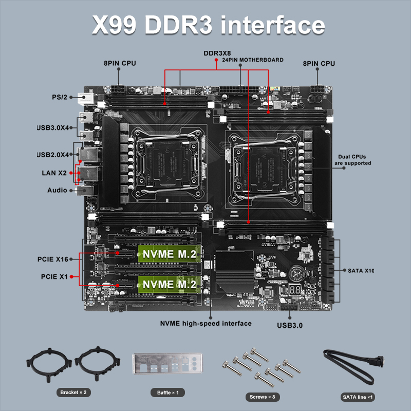 Scheda madre CPU X99 a doppio  - X99 Dual Cpu Motherboard Combo recensione e prezzo